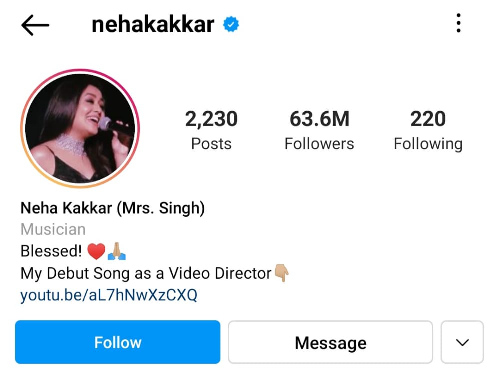 Neha Kakkar Instagram